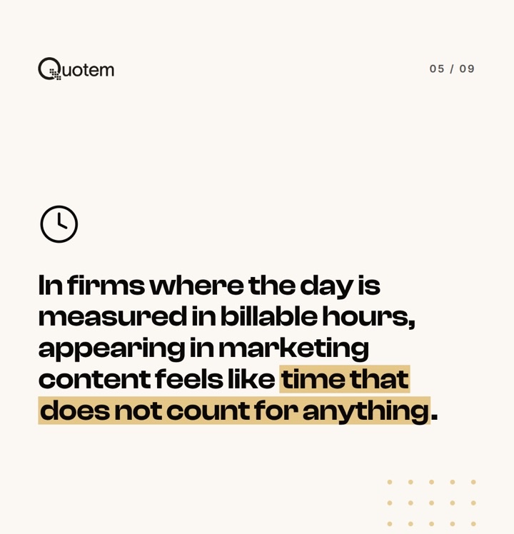 Slides from a nine-slide carousel in the Quotem look